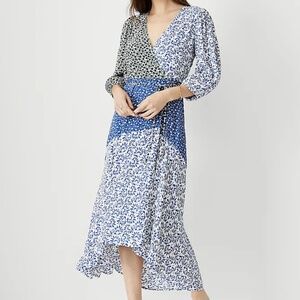 NWOT Ann Taylor Floral Patchwork Hi-Lo Midi Dress